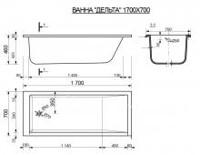 Фото товара Ванна Эстет Дельта 170х70 см