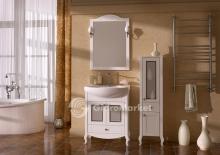 Фото товара Комплект мебели для ванной Флоренция Витраж 65 белая патина