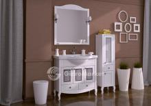 Фото товара Комплект мебели для ванной Флоренция Витраж 85 белая патина