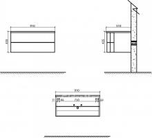 Фото товара Комплект мебели для ванной  BelBagno Formica 90