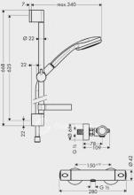 Фото товара Смеситель для душа Hansgrohe Croma 100 Multi/Ecostat 1001 SLCombi 27086000