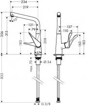 Фото товара Смеситель для кухни Hansgrohe Metris 14822000