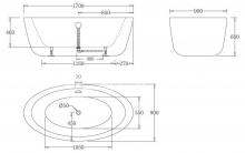 Фото товара Акриловая ванна BELBAGNO BB67-1700, 1700x900x600