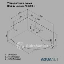 Фото товара Ванна акриловая Aquanet Jamaica 160х100 Левая
