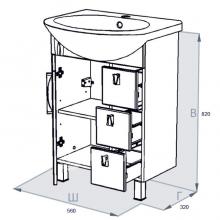 Фото товара Мебель для ванной Тритон Кристи 60 с ящиками