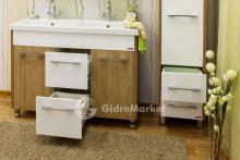 Фото товара Комплект мебели для ванной Sanflor Ларго 120 швейцарский вяз/белый
