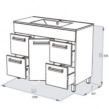 Фото товара Мебель для ванной Тритон Ника 120 4 ящика напольная