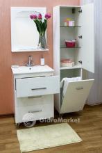 Фото товара Комплект мебели для ванной Sanflor Венеция 60 белый глянец/Qvadro 60 (Санита)
