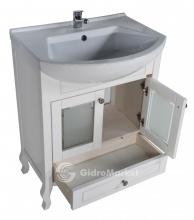 Фото товара Комплект мебели для ванной Флоренция Витраж 65 белая патина