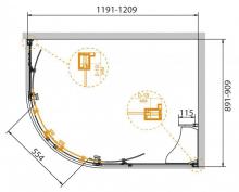 Фото товара Душевой угол Cezares Pratico RH2 120/90