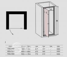 Фото товара Душевая дверь Sturm Puerta 75см