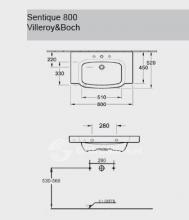 Фото товара Мебель для ванной Puris Kera trends 75 с раковиной Villeroy&Boch Subway 800