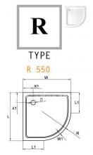 Фото товара Акриловый поддон Cezares TRAY-A-R-95-550-15-W