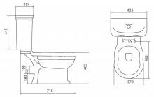 Фото товара Унитаз-компакт с горизонтальным выпуском BELBAGNO BOHEME P-TRAP