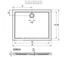 Фото товара Поддон для душа Riho Zurich 272 (100x80 см)