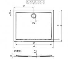 Фото товара Поддон для душа Riho Zurich 254 (120x90 см)