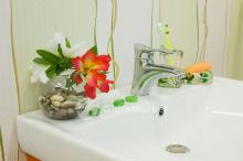 Фото товара Комплект мебели для ванной Sanflor Рондо 60 апельсиновый глянец с ящиками/Тигода 60 (Сантек)