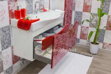 Фото товара Комплект мебели для ванной Sanflor Санфлор 100 красный/патина белая