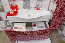 Фото товара Комплект мебели для ванной Sanflor Санфлор 100 красный/патина белая