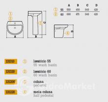 Фото товара Раковина с пьедесталом Sanindusa Easy 60