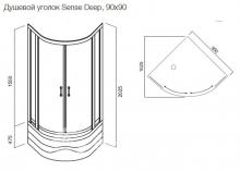 Фото товара Душевой уголок AM.PM Sense Deep 90