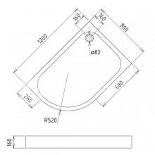 Фото товара Радиальный асимметричный душевой поддон Gemy ST18 R 120х80