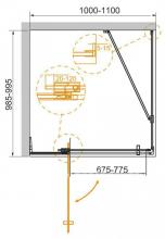 Фото товара Душевой уголок Cezares SLIDER-AH-1-100/110-100-C-Cr