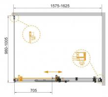 Фото товара Душевой уголок Cezares Stylus-SOFT-AH-1-160/100-C-Cr