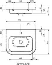 Фото товара Умывальник Ravak CHROME 550 керамический белый
