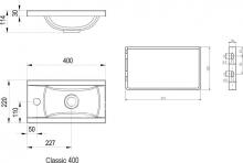 Фото товара Умывальник Ravak CLASSIC 400 белый с отверстиями
