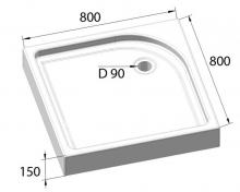 Фото товара Акриловый поддон Belbagno TRAY-BB-A-80-15-W