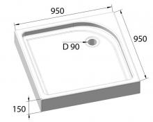 Фото товара Акриловый поддон Belbagno TRAY-BB-A-95-15-W