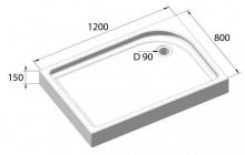 Фото товара Акриловый поддон Belbagno TRAY-BB-AH-120/80-15-W-R