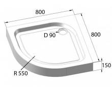 Фото товара Акриловый поддон Belbagno TRAY-BB-R-80-550-15-W