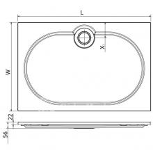 Фото товара Cezares TRAY-S-AH-120/80-56-W Встраиваемый литой поддон из искусственного мрамора прямоугольный 1200х800х56