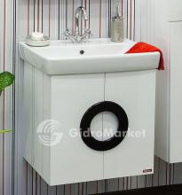 Фото товара Комплект мебели для ванной Sanflor Рондо 60 белый глянец с дверцами/Q 60 (Дрея)