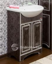 Фото товара Комплект мебели для ванной Sanflor Адель 55 венге/патина серебро