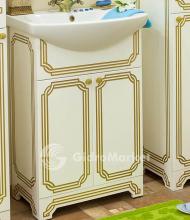 Фото товара Комплект мебели для ванной Sanflor Каир 60 белый/патина золото/Балтика 60 (Сантек)