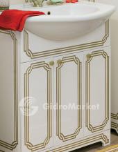Фото товара Комплект мебели для ванной Sanflor Каир 75 белый/патина золото/Модерн 75 (Сантек)
