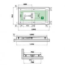 Фото товара Душевой поддон Novellini CUSTOM CU1408011-30, прямоугольный 140x80 см