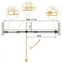 Фото товара Душевая дверь Cezares VARIANTE-B-1-100/110-C-Cr