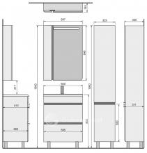 Фото товара Комплект мебели для ванной Velvex Crystal Cub 60 напольный