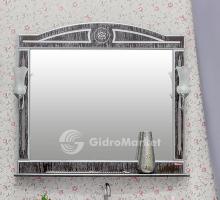 Фото товара Комплект мебели для ванной Sanflor Адель 100 венге/патина серебро